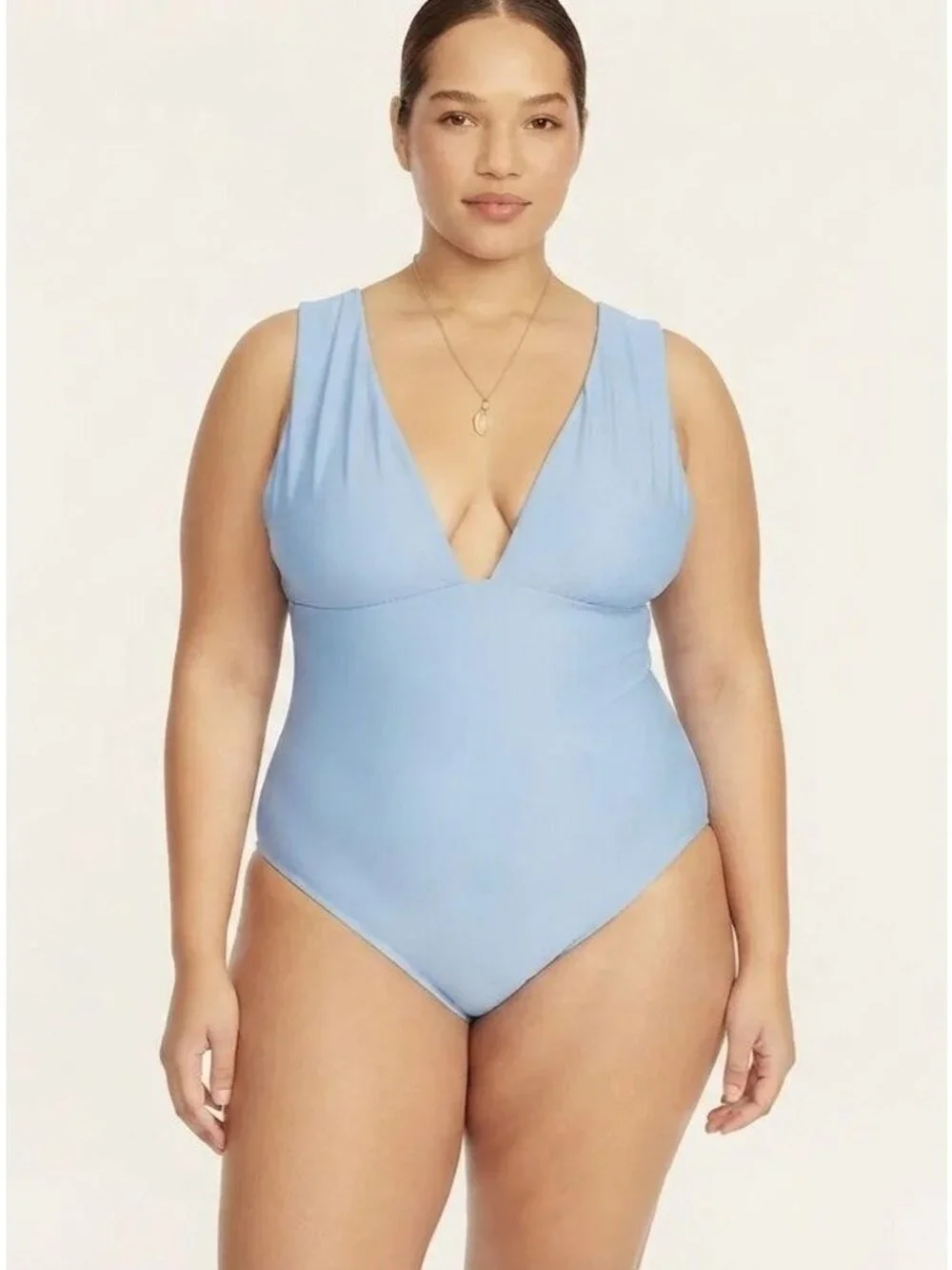 NWT Women's - J. Crew V-Neck One-Piece Swimsuit Blue Mist, Size 22